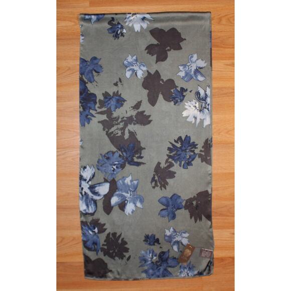 Vince Camuto Brushed Floral 100% Silk 72" x 18" Oblong Scarf #VC2489 - Picture 2 of 2
